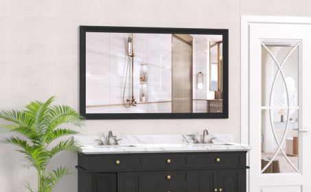 60"x36" Oversized Modern Rectangle Bathroom Mirror with Balck Frame Decorative Large Wall Mirrors for Bathroom Living Room Bedroom Vertical or Ho