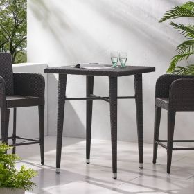 32" SQUARE WICKER BAR TABLE