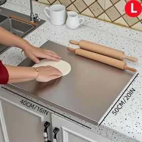 Stainless Steel Cutting Board For Kitchen - Large 304 Chopping Boards With Lid And Non-Slip Pad For Countertop, Suitable For Meat Vegetables Brea (Option: 40CM50CM)